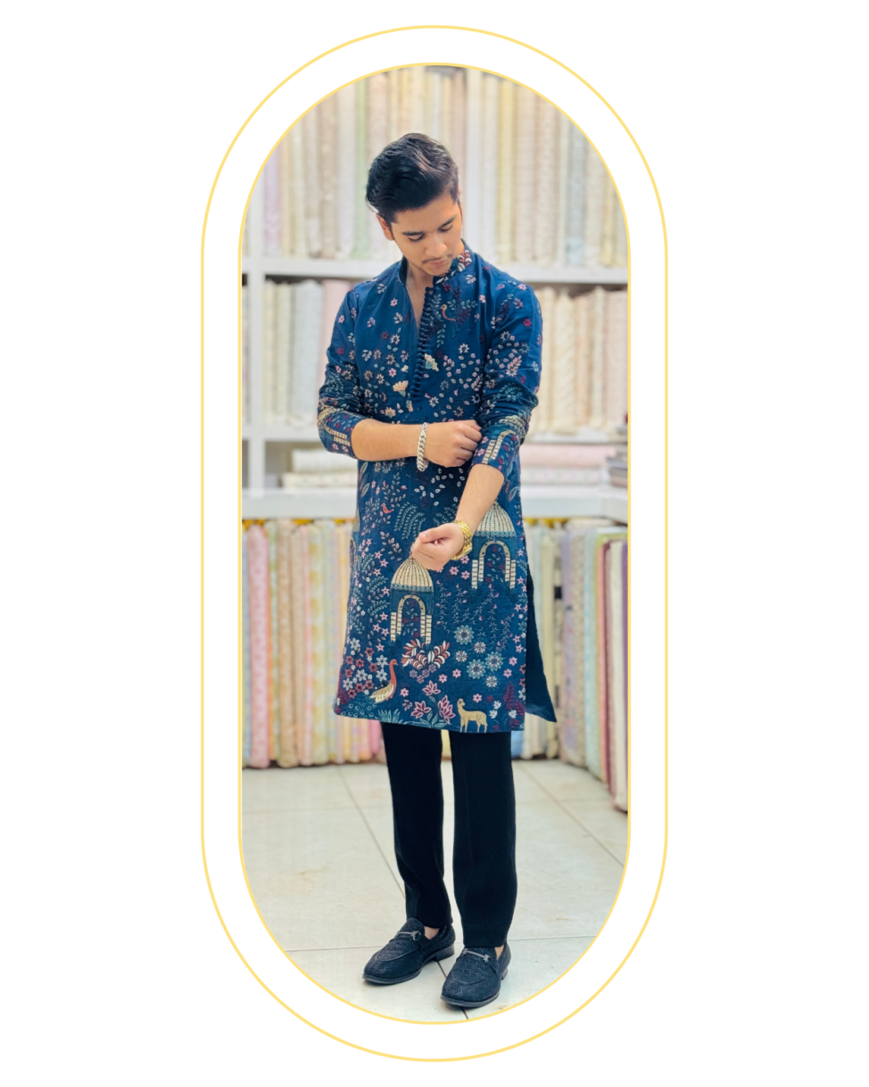 Regal blue kurta set