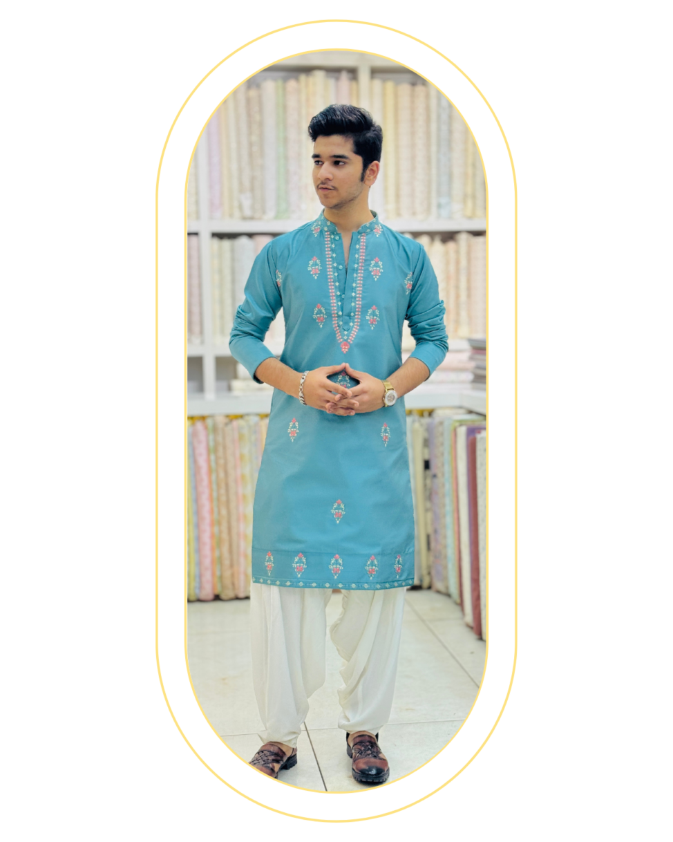 Moonstone Blue kurta set