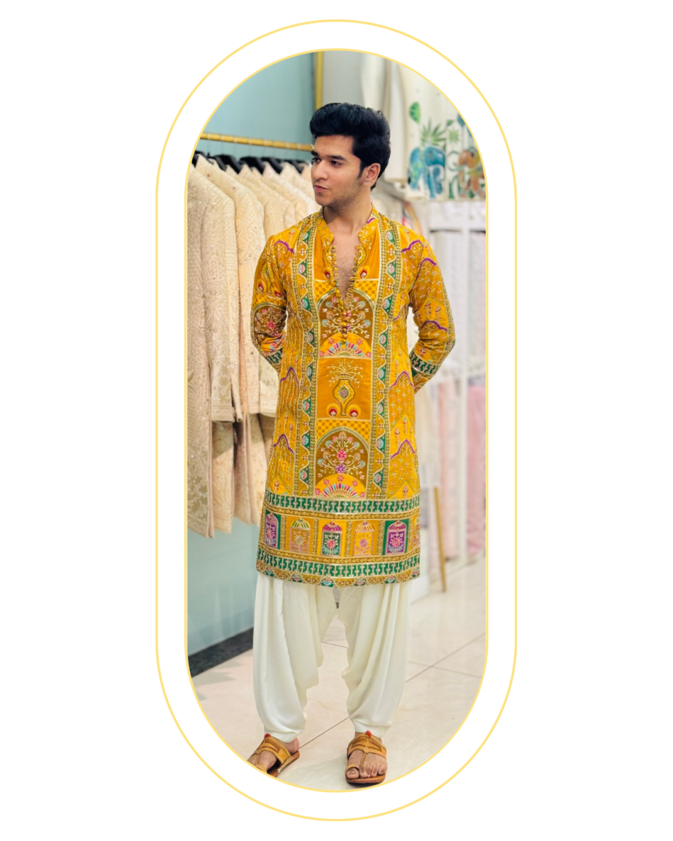 mustard yellow kurta set